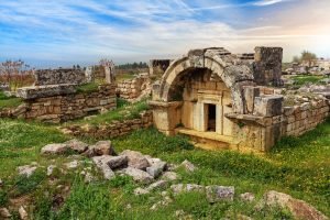 Ruins of ancient city, Hierapolis near Pamukkale, Turkey